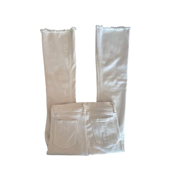 Women’s rag & bone White Flare Jeans Size 25x26 Frayed Hem Made in USA - Picture 1 of 8